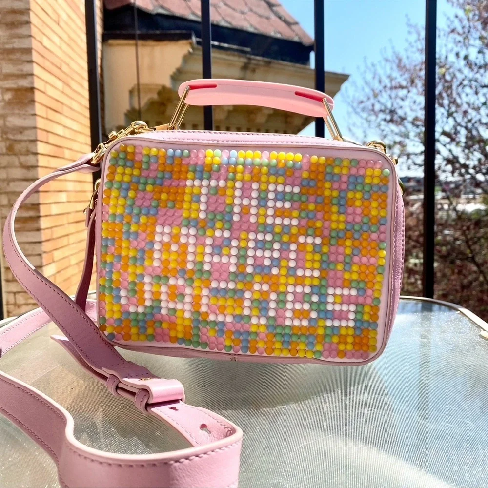 Marc Jacobs Jelly Bean Leather Box Crossbody Bag Pink